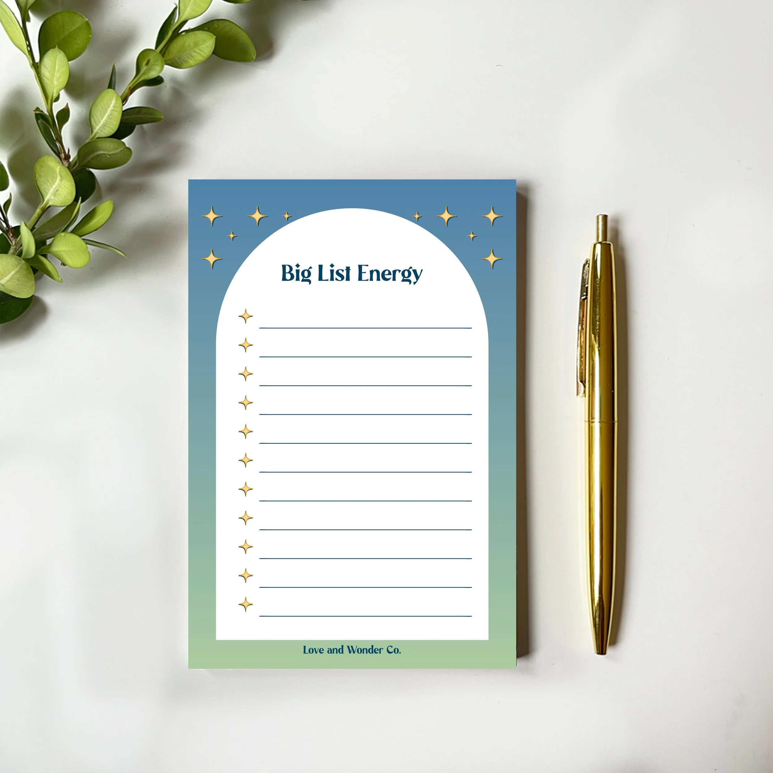 Forget Me Not Note Pad Green — Love and Wonder Co.